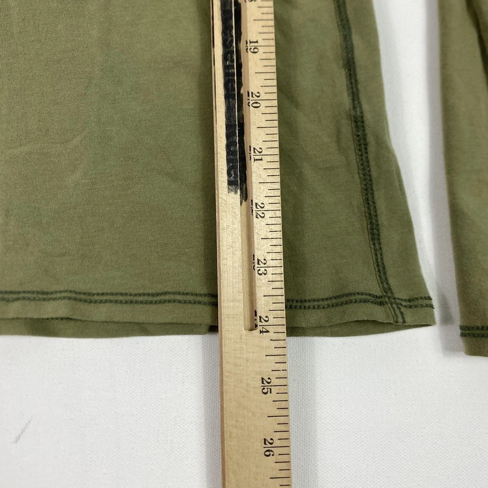 Camisa Life is Good Mujer Mediana Verde Manga Larga Corazón Bordado Ajustada Foto 2 de 4