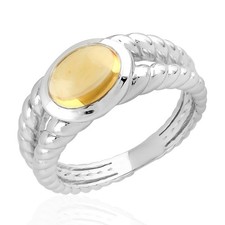 Natural Citrine Gemstone 925 Sterling Silver Solitaire Ring For Women And Girl