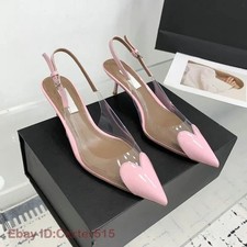Sandali donna estivi temperamento pvc punta tacco alto slingbacks decolte