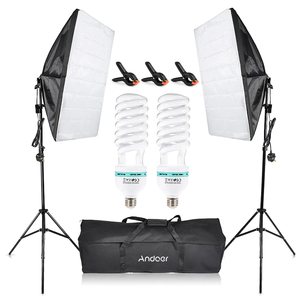 B-Andoer Photography Studio Softbox Lighting Kit 2pcs 135W Light Bulbs 2pcs - Image 3 of 4