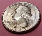 🟅 UNC 1964 D 90% Silver Wash. 25¢ - 62-Year-Old Coin FREE SHIP
