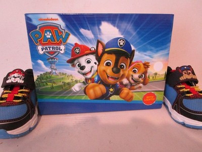 Nickelodeon PAW Patrol Boys Light Up Hook & Loop Mighty Pups Sneakers Blue Sz 6
