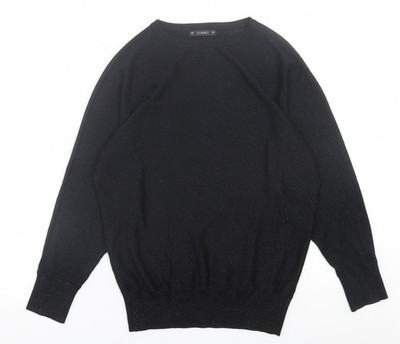 Dunnes Stores Damen Pullover Pulli schwarz Rundhalsausschnitt Viskose Größe S