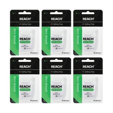 REACH Waxed Dental Floss, Mint, Plaque Remover for Teeth, Shred Resistant, Fl...