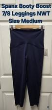 Spanx Booty Boost 7/8 Leggings, Size Medium 23" Inseam , Timeless Navy