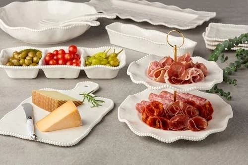 Juego de 4 platos de ensalada de melamina crema perlette, diseño irrompible de 9 pulgadas Foto 4 de 4