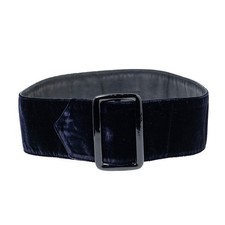 Cintura Giorgio Armani blu scuro con fibbia in velluto 55 cm