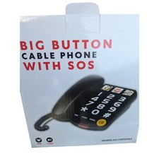 Big Button Phone w/ SOS LD-269SP White Amplified Ringer for Seniors Visually Imp
