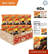 40 Count Flamin' Hot Crunchy Cheese Snacks, Gluten Free - Irresistible Flavor!