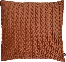 Image of Filled Cushion Cover AMORY BRONZE Ruched Velvet By Laurence Llewelyn-Bowen