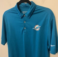 Miami Dolphins Nike Golf DriFit Short Sleeve Polo Men's Medium NFL Bud Light