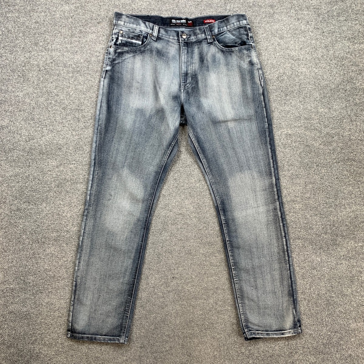 Ecko Unltd Jeans Mens 38 Athletic Blue Acid Wash Rawthentic 