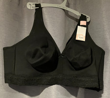 40 NWT Cacique Lane Bryant Bra 46DD Unlined Full Coverage No-Wire Black DB