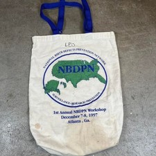 Vintage 90s NBDPN national birth defects prevention network tote bag