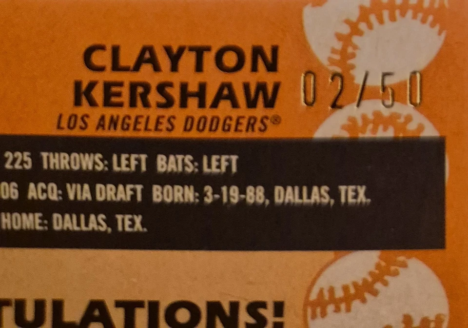 CLAYTON KERSHAW 02/50 Game Used Patch 2023 Topps 88ASR-CK '88 ALL-STAR 35th RARE - Image 2 of 4