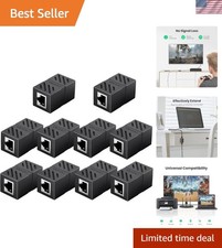 High-Speed 10 Pack RJ45 Coupler - Female to Female Ethernet Adapter, Black