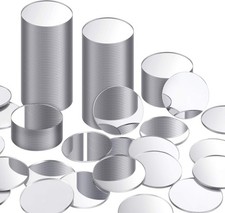 Blulu 100 Pieces Small Round Mirrors for Crafts Adhesive 1 Inch, Silver