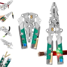 Foldable Voltage Tester Screwdriver Wire Stripper Crimper Electrician Tool Kit