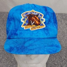 Vintage Joe Camel Smooth Character Snapback Hat Blue Nylon Cap Made Taiwan 90s