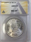 1885 O Morgan Silver Dollar ANACS MS-64