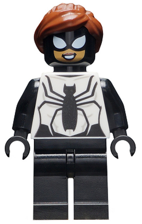 Figurine LEGO Spider-Girl noire et blanche pour compléter le set Super Heroes 76148