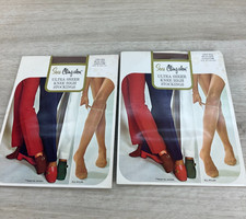 Sears Cling Alon Ultra Sheer Knee High Stockings Size B 10-11 Sandstone 2 Pairs
