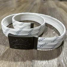 Howies Original Hockey Lace Belt TEX STYLE White Woven Thick Adjustable Fits 42”