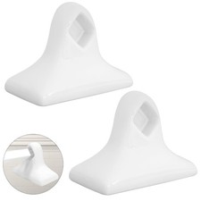 2 Pcs White Ceramic  Porcelain Towel Bar Brackets - Vintage Retro Towel Rack