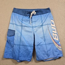 Bud Light Board Shorts Mens 34 Blue Swim trunks LightBusch Pocket Budweiser