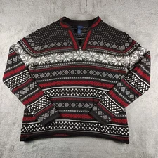 Vtg Westbound Fair IsleSweater Angora/Wool Blend Womens Large ¼ Zip Nordic