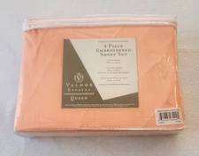 Valmor Estates 4 Piece Queen Embroidered Sheet Set  Coral