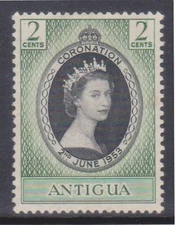 (F318-23) 1953 Antigua 2c QEII coronation MH (W) 