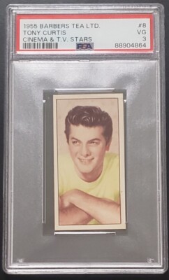 1955 BARBERS TEA LTD. TONY CURTIS #8 CINEMA & T.V. STARS PSA VG 3