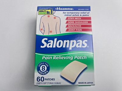 Salonpas Pain Relieving Patches, 60 Count, for Back, Neck, and Joint Pain Relief