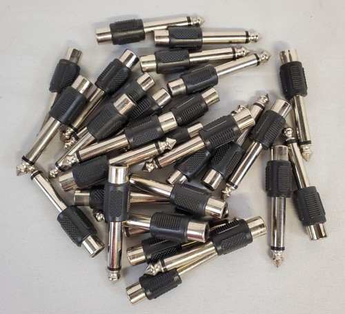RCA to 1/4" TS Adapters Black Yellow Brown White A/V Audio Instrument Cable Part - Picture 10 of 33