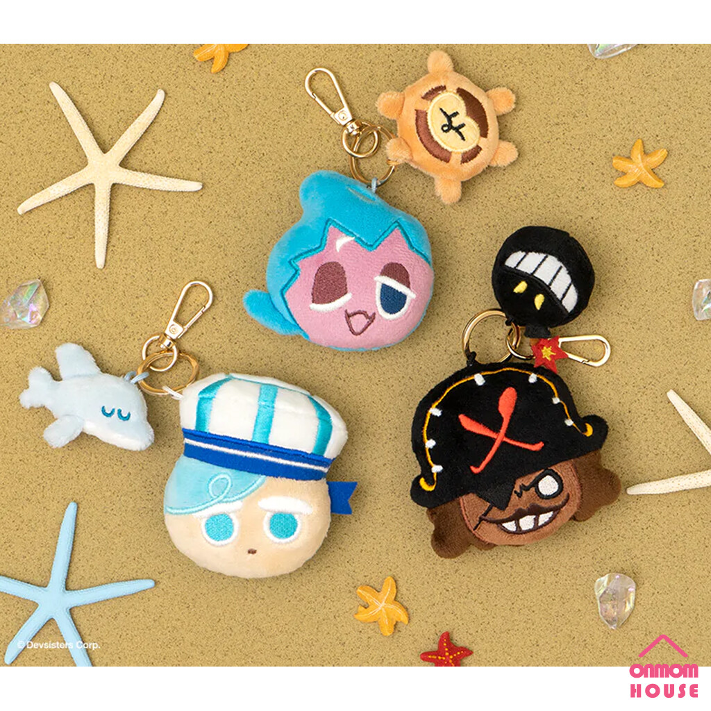 Cookie Run Kingdom Mascot Plush Keychain Sorbet Shark Peppermint