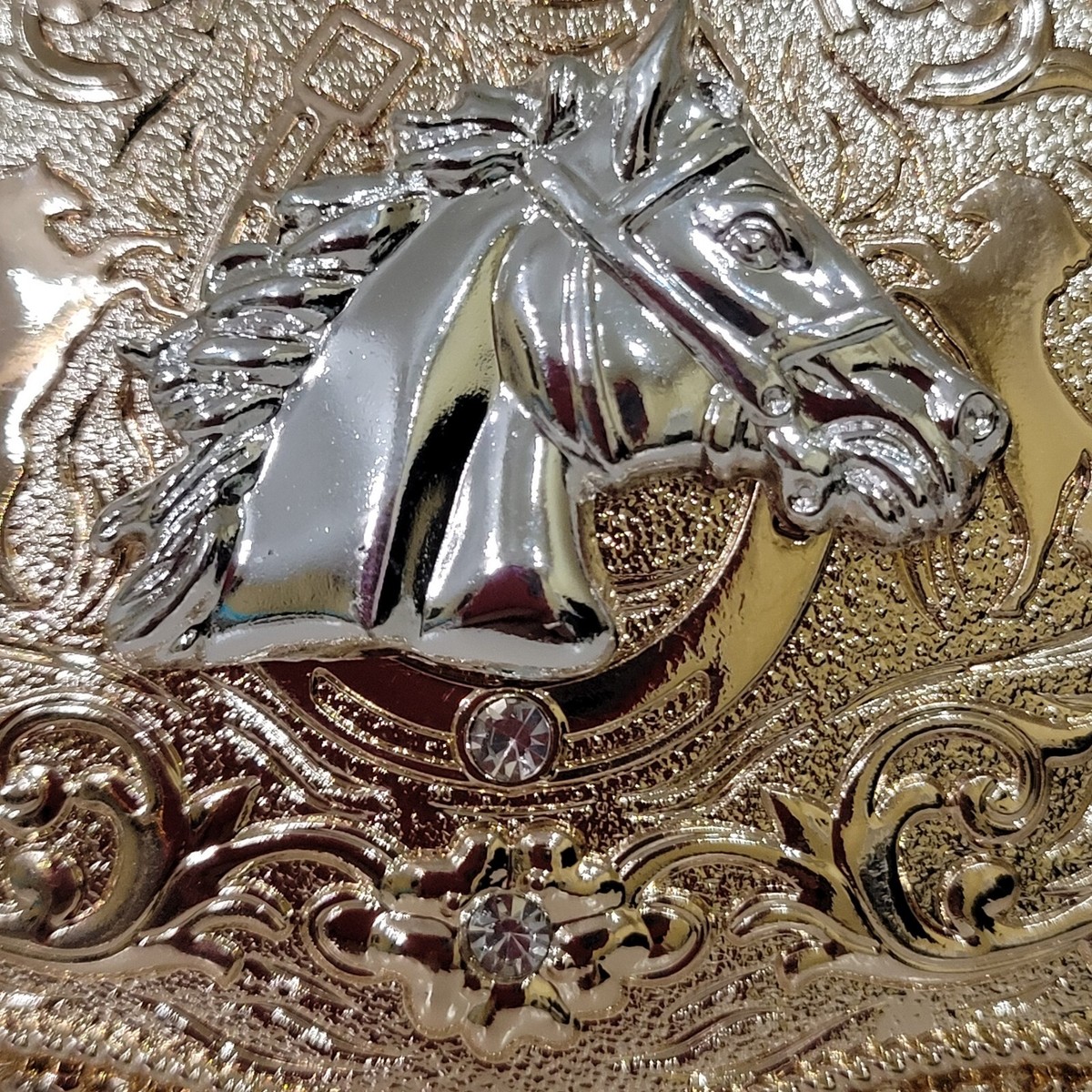 Horse Head Western belt Buckle Rose Tone 4.5 x 3.5 