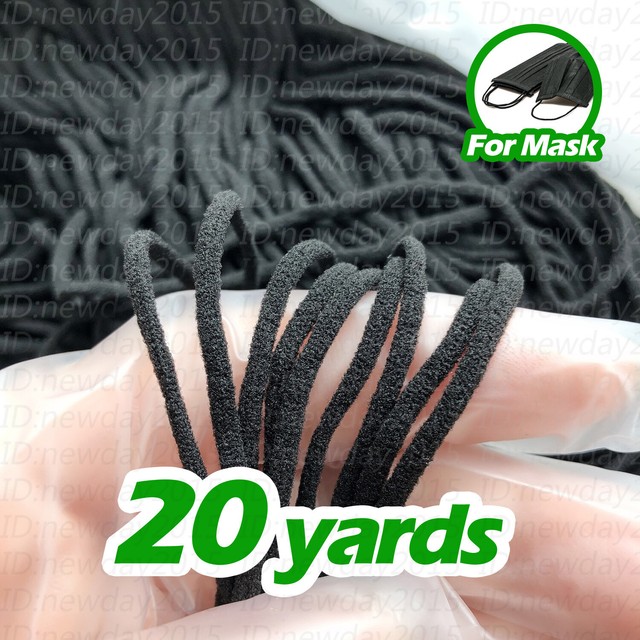 20 Yards Black 3mm Soft Round Elastic Cord Band For DIY ...