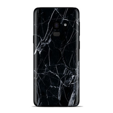 Samsung Galaxy S9 Skins Wrap - Black Marble Granite White