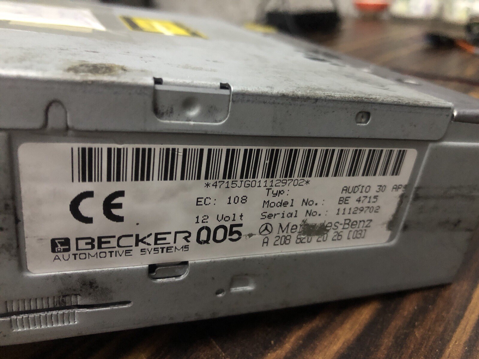 Original Mercedes Audio 30APS Becker BE4715 for W210 W202 W140 W124 CLK ...