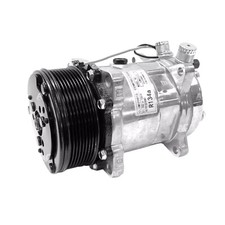 Ac Compressor Fits Sanden 508 Style Pv8 12v Black Chrome 8 Groove