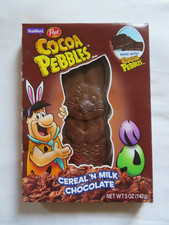 1 Post Cocoa Pebbles Cereal 'N Milk Chocolate Easter Bunny 5 Oz 