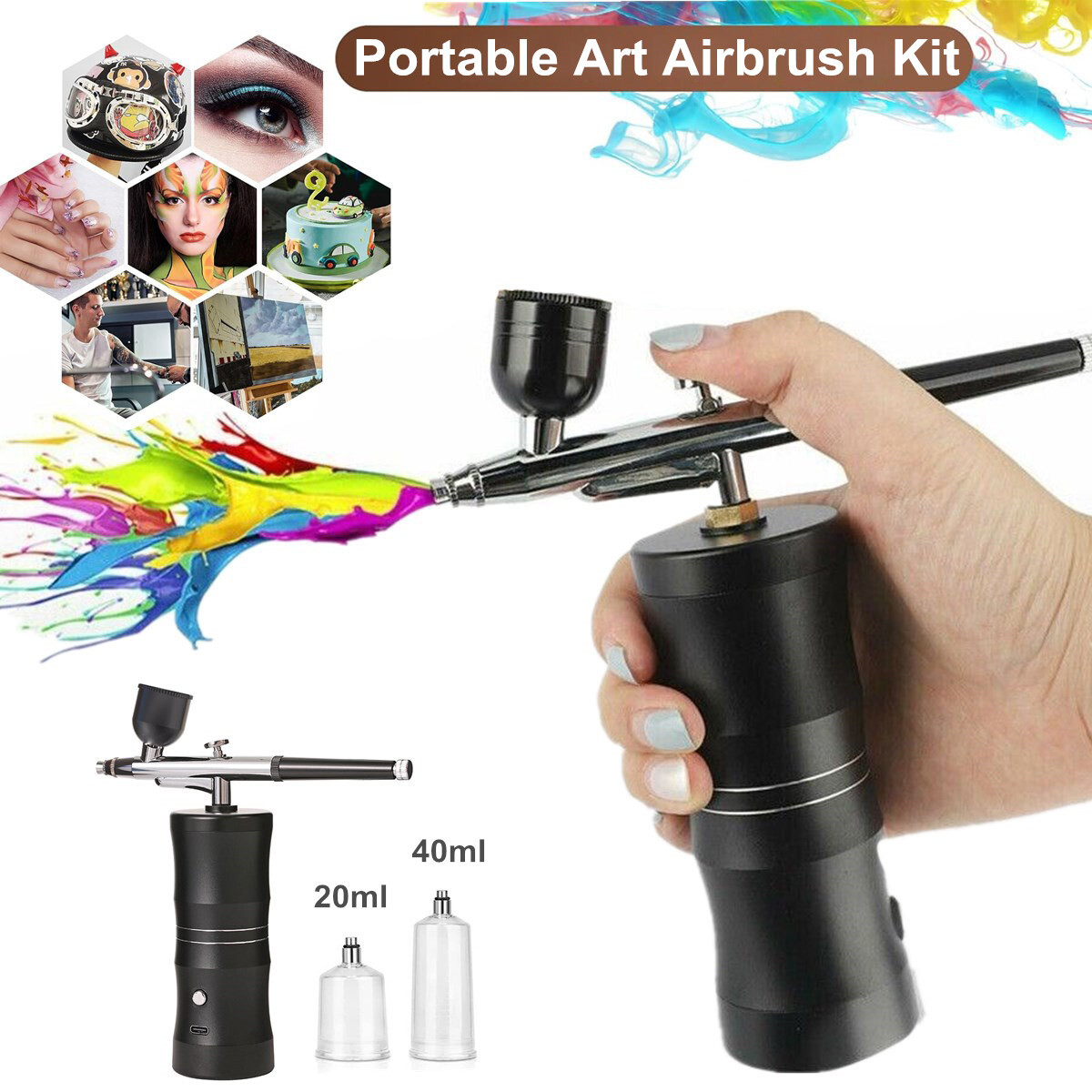 Kit Portable Air-brush Paint Spray Gun Nail Tattoo Art Airbrush