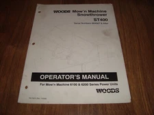 Woods Mow'n Machine Snowthrower ST400 Operators Manual PN-72875 (Rev 7/30/98)