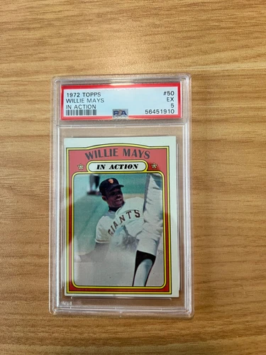 1972 Topps Willie Mays In Action #50 - PSA Graded EX 5