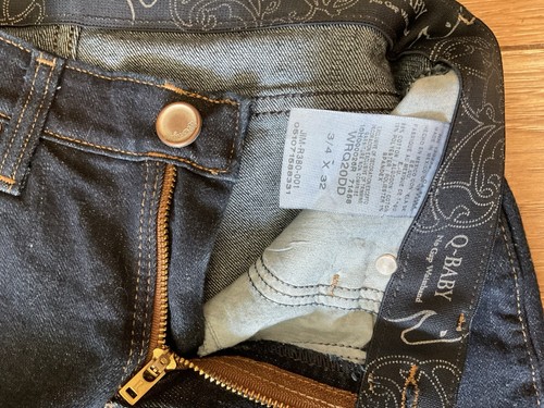 Q Baby Wrangler Jeans 3/4 X 32 Dark Wash - Picture 3 of 8