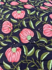 Indian Floral Print Dressmaking Cotton Fabric Hand Block Print 700 By 5 Yard