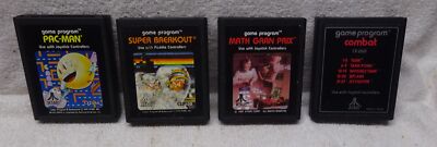 ** Lot of FOUR (4) Diff - ATARI - Vintage VIDEO GAMES - SUPER BREAKOUT Pacman ++