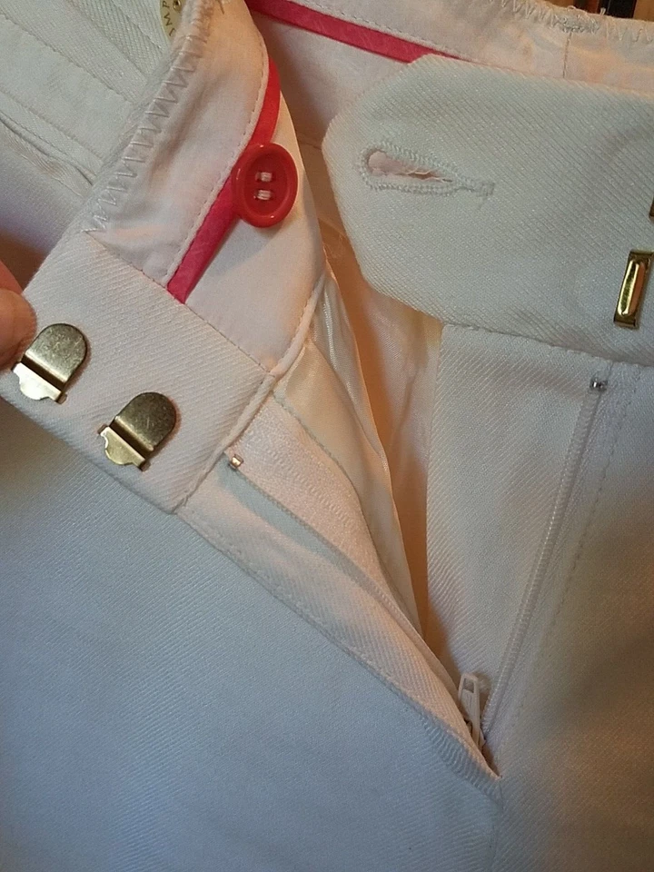 Pantalones Ivanka Trump Mezcla de Lino Marfil Completamente Forrados Talla 6 Foto 4 de 4