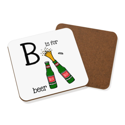 Buchstabe B ist für Bierdeckel Getränke Matte - Lustiges Alphabet Lager Ale IPA Papa